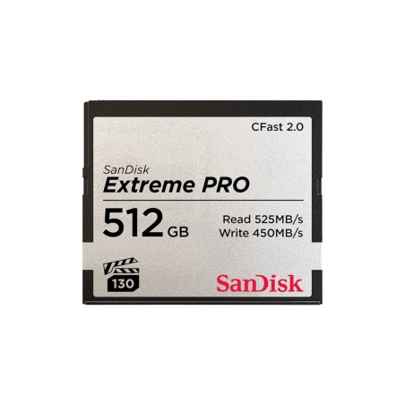 SanDisk Extreme Pro CFast 2.0 Card 512GB - High-Speed 525MB/s for Professional Performance